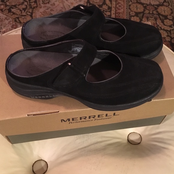 Merrell brand black suede Mary Jane backless clog - Picture 3 of 5